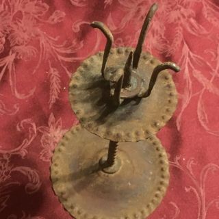 OLD WROUGHT IRON CANDLE HOLDER 11 
