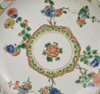 A CHINESE KANGXI PERIOD FAMILLE VERTE PORCELAIN DISH c1700,  WITH MARK 3