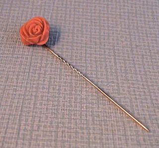 Antique Natural Red Coral Stick Pin