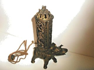 1920 ' s - 30 ' s Antique Trunk Up Elephant Perfume / Incense burner Lamp DECO,  LOOK 8