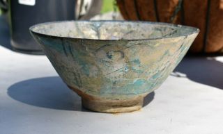 Ancient Persian Luristan Mesopotamian Pottery Bowl Areas Of Iridescence Restored 2