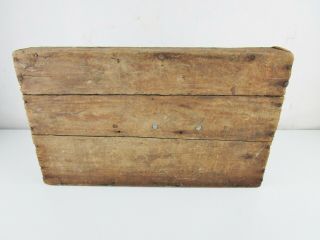 Vtg Antique Primitive Wooden Tote Box Rustic Farm Carrier Caddy Weathered Wood 8