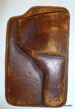 Antique 1885 Leather William Read & Sons Boston Small Gun Firearm Pocket Holster