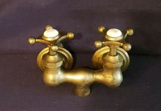 Vintage Haydenville Brass Wall Mounted Mixer Faucet W/porcelain Tub Sink Tap