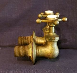 Vintage Haydenville Brass Wall Mounted Mixer Faucet w/Porcelain Tub Sink Tap 4