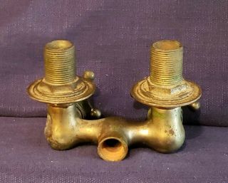 Vintage Haydenville Brass Wall Mounted Mixer Faucet w/Porcelain Tub Sink Tap 7