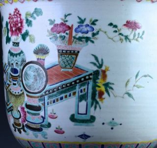 FINE c1880 CHINESE FAMILLE ROSE PRECIOUS OBJECT PARROT BIRD SCENIC PLANTER VASE 8