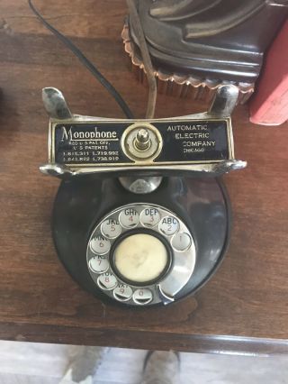 1920’s Monophone Telephone Nickle and Black 2