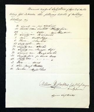 1836 2nd U.  S.  Cavalry Regiment Dragoons York Supply Receipt Letter