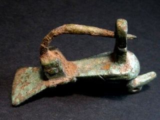 ROMAN PERIOD LARGE ZOOMORPHIC FIBULA,  3D BIRD SHAPE,  VERY RARE, 5