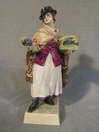 Rare Charles Vyse British Studio Pottery Chelsea 1926 Figurine - Flower Seller