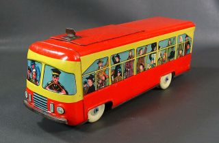1958 Vtg Romania Romanian Amt Timisoara Litho Tin Toy Bus Autobus Autobuz 28cm