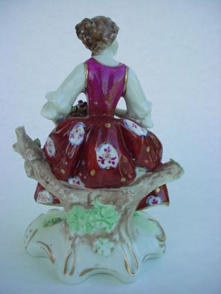 Circa 1900 GERMAN DRESDEN VOLKSTEDT Porcelain Lady ' s Figurine 4