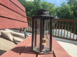 PRIMITIVE LIGHTING Wood,  Tin & Glass Candle Lantern ONE OF KIND 11