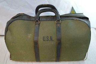 Vintage Wwii Navy Usn Aviator Bag 947003