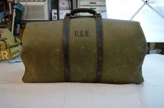 Vintage Wwii Navy Usn Aviator Bag 9430024