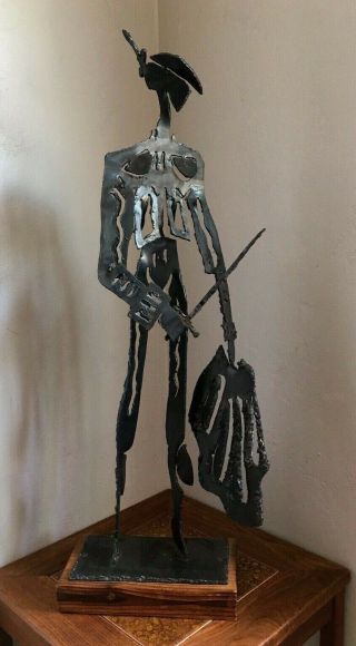Torch Cut Welded Steel Sculpture Matador Witco Mid - Century Modern Metal Art Tiki