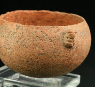 SC INTERESTING PRE COLUMBIAN POTTERY BOWL ' HEAD CUP ',  CHANCAY 1200 - 1400 AD 5
