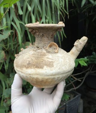 Large Old And Antique Chinese Song Dynasty Dehua White Pot Ewer (shipwreck)