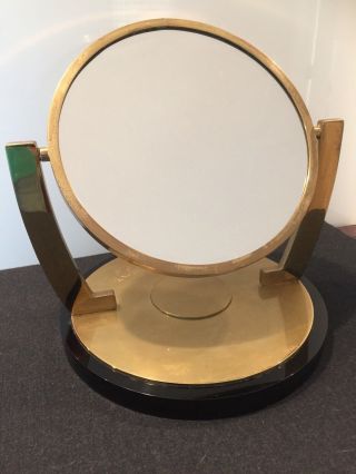Art Deco Hollywood Regency Solid Brass And Dense Acrylic Commercial Mirror