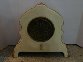 Ansonia Royal Bonn Porcelain Mantle Clock,  Open Escapement,  Runs 8