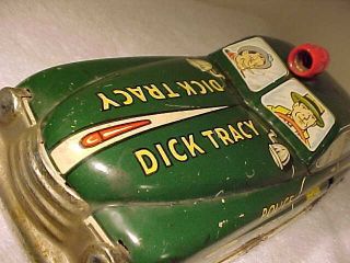 Antique Tin W Up Toy Dick Tracy Squad Car No 1 Marx 1949 10
