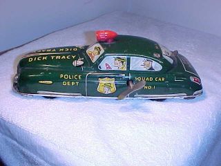 Antique Tin W Up Toy Dick Tracy Squad Car No 1 Marx 1949