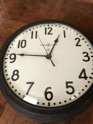 Large Early Vintage School House General Electric Wall Clock 14.  5 "