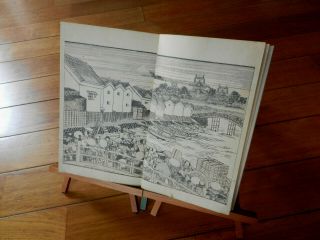 Orig Japanese Woodblock Print Book Set (2 Vols) Hokusai Dochu Gafu (70 Prints)