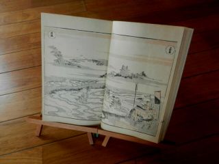 Orig Japanese Woodblock Print Book Set (2 vols) HOKUSAI DOCHU GAFU (70 Prints) 4