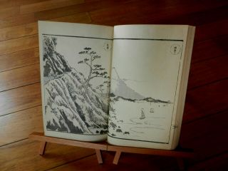 Orig Japanese Woodblock Print Book Set (2 vols) HOKUSAI DOCHU GAFU (70 Prints) 5