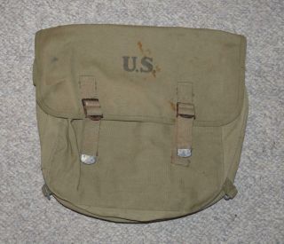 Ww2 Us Army M - 1936 Khaki Canvas Field Musette Bag 1942 Dated