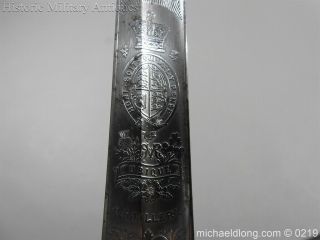 Victorian Royal Artillery Patent Tang Officer ' s Sword 10