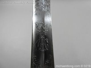 Victorian Royal Artillery Patent Tang Officer ' s Sword 6