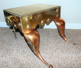 Antique English Brass & Iron Fireplace Trivet Or Footman 
