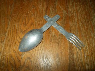 WW2 German Heer Kriegsmarine Luftwaffe Essbesteck - FOLDING SPOON / FORK 7 2