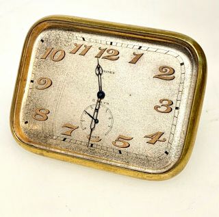 Rare Vtg Longines 8 Day Travel Swiss Clock Antique Luxury Timepiece