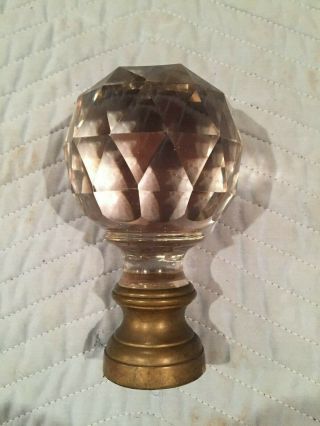 Antique Faceted Crystal Newel Post Finial