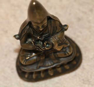 Antique Chinese Tibetan bronze Lama Buddha,  18th 19th century,  Qing Dynasty RARE 10