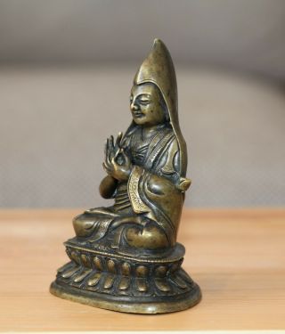 Antique Chinese Tibetan bronze Lama Buddha,  18th 19th century,  Qing Dynasty RARE 2