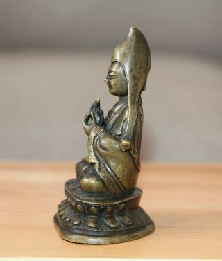 Antique Chinese Tibetan bronze Lama Buddha,  18th 19th century,  Qing Dynasty RARE 3