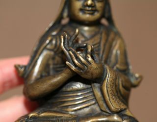 Antique Chinese Tibetan bronze Lama Buddha,  18th 19th century,  Qing Dynasty RARE 7