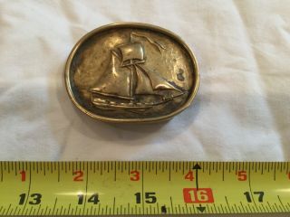 Vintage Navy Military Belt Buckle Sloop Providence First Ship Of The Us Navy