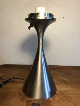 11” Mid Century Modern Laurel Brushed Silver Mushroom Lamp Base Only Bill Curry