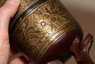 Antique Chinese bronze lacquered Dragon Bell,  Xuande mark,  19th Century,  QING. 12