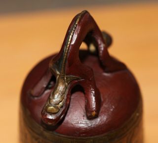 Antique Chinese bronze lacquered Dragon Bell,  Xuande mark,  19th Century,  QING. 5