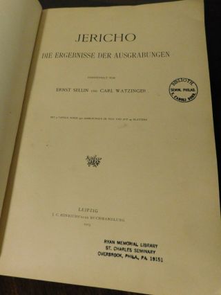 JERICHO - Ernst Sellin und Carl Watzinger - 1913 - Leipzig - Scarce German text 2