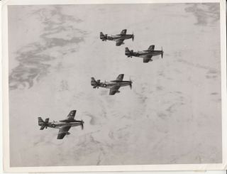 Usaf 8x10 Aerial Photo P - 51 Mustang Fighters In Flight Over Alaska 148