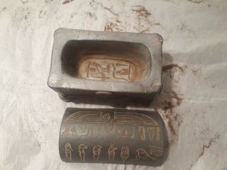 Rare Antique Ancient Egyptian Jewelry Box Key Life Sons Horus Isis 1870 - 1760BC 2