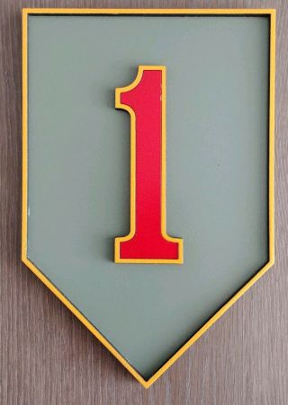 Us Army 1st Infantry Division " The Big Red One " 3d Military Plaque Crest Sign